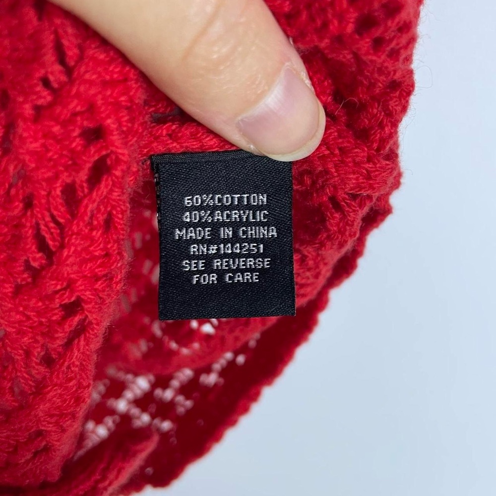 Red Knit Button Front Tank - Picture 6 of 7